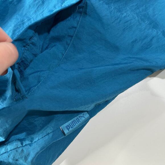 VTG Y2K Puma Tracksuit Womens Nylon Jacket Pant Set L Blue Retro Zip Up Hip Hop - Picture 15 of 16